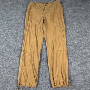 American Rewash Cargo Pants Tan Cotton Utility Adjustable Ankle Tie Size 5 27